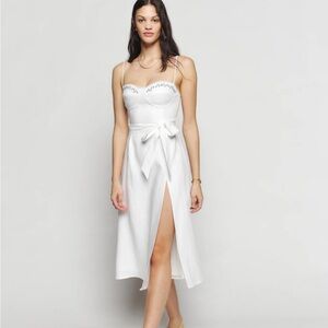 Reformation Kieryn linen dress size 6 white